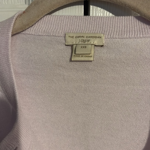 J CREW the caryn cardigan long sleeve in lavender 100% cotton  size XXS NWOT - Picture 2 of 7
